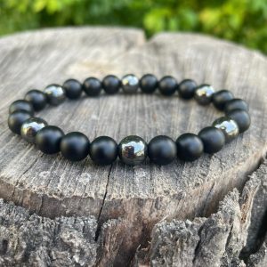 Armband „Hämatit & matter Onyx“