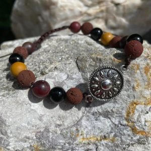 Armband „Mookait & braune Lava“