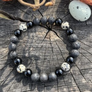 Armband „Dalmatinerjaspis, Lava & Onyx“